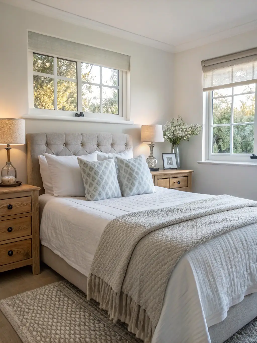 A cozy and dust-free bedroom, showcasing the benefits of Cleaning City 616's general house cleaning service.